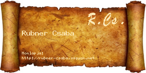 Rubner Csaba névjegykártya