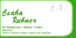 csaba rubner business card